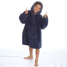 18C811: Older Kids Navy Over Sized Snuggle Hoodie  (One Size - 7-13 Years)